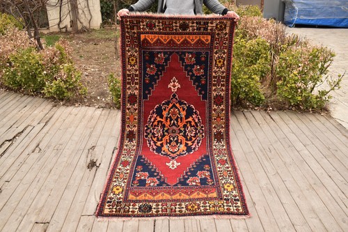 Tapis rouge turc 3x6 - , pieds
