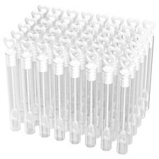 48pcs Tube à Bulles de Mariage avec poignée en Forme de cœur - Tubes remplis，...