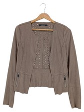 ONLY Blazer Femme Marron Ajouré Zippé Manches Longues (EU 34)