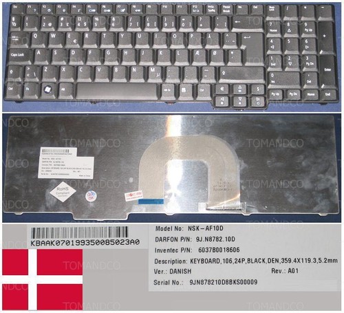 Clavier qwerty danois acer - qwerty,