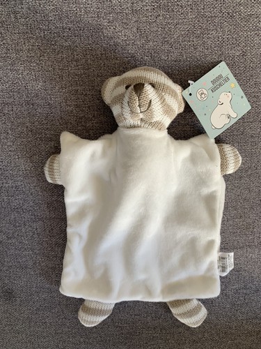 Doudou plat ours blanc - ours, rayé