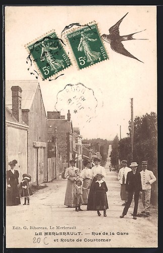 Cpa merlerault rue - rue, de