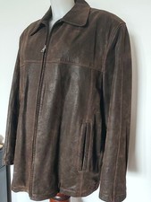 Blouson en cuir marron taille L