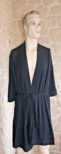 Peignoir noir avec soie taille