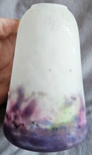MULLER FRERES LUNEVILLE : Tulipe art déco années 20 30 Pâte de verre blanc mauve