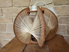 PETIT LUSTRE SUSPENSION FIL TENDU ET BOIS STYLE SCANDINAVE VINTAGE 