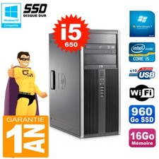 PC HP 8100 Tour Core i5-650 RAM 16Go SSD 960Go Graveur DVD Wifi W7