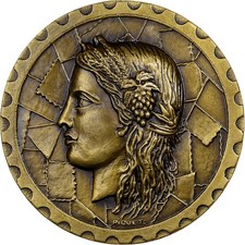 France, Médaille, Exposition Philatélique, Tours, 1972, laiton, Riquet, VZ
