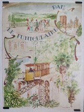 Pau Le funiculaire Circa 1970