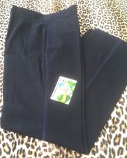 FRENCH 1940s MEN TUXEDO DRESS PANTS~EMBROIDERED SIDE TRIMS~NAVY BLUE GABARDINE~L