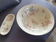 FAIENCE DE LUNEVILLE KELLER & GUERIN POLYCHROMEE TERRE DE FER MODELE AU BLEUET 