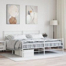 Cadre de Lit Métal sans Matelas Adulte Sommier à Lattes Chambre Intérieur vidaXL