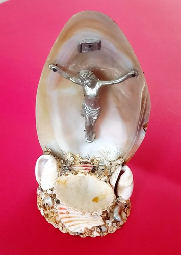 Ancien benitier coquillages - ancien,