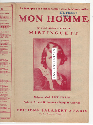 Mistinguett partition mon - partition,