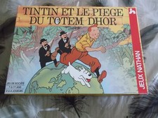 JEU DE SOCIETE NATHAN : TINTIN ET LE PIEGE DU TOTEM DHOR   COMPLET ET BON ETAT