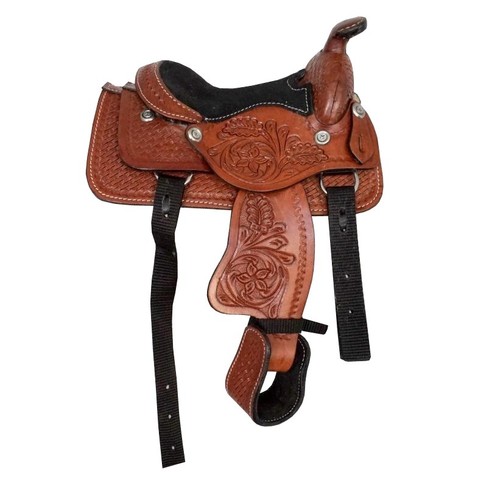 Western tooled saddle - saddle, dog