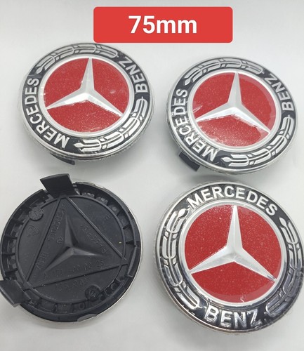 Cache moyeu logo rouge - 4x,