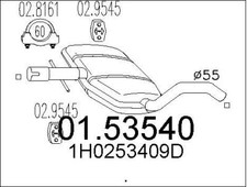 SILENCIEUX INTERMéDIAIRE VW GOLF III 2.8 VR6,2.0 GTI 16V,VENTO 2.8 VR6