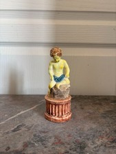 Ancien Sculpture Céramique Porcelaine France Ange Angelot Chérubin