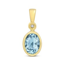 Pendentif solitaire ovale