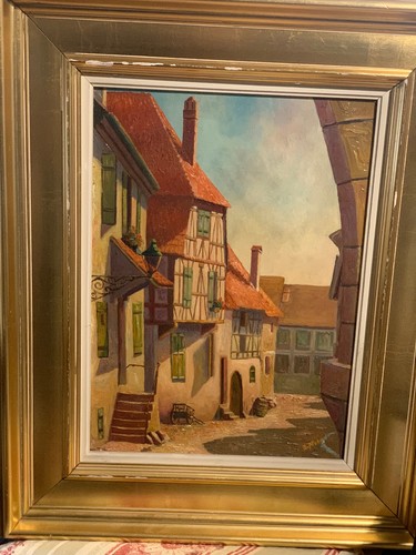 Grand tableau huile orschwihr - tableau,