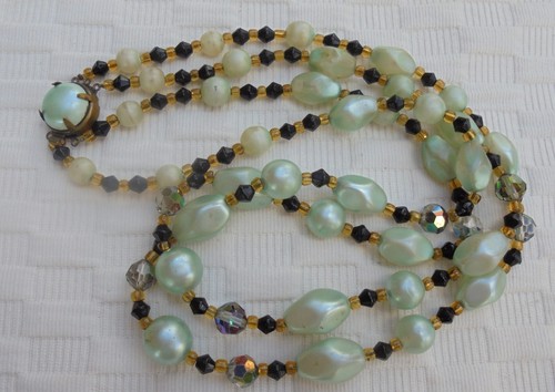 Collier rangs vintage perles - rangs,