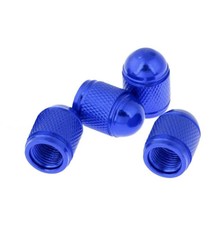 4x bouchon de valve aluminium anodisé BLEU capuchon roue auto moto vélo - NEUF
