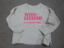 Sweat écru/rose fluo brodé Zara - 5 ans