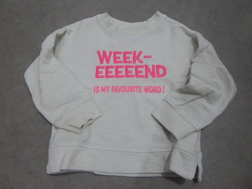 Sweat écru rose fluo brodé - sweat,