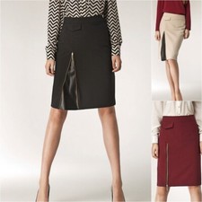 Jupe Femme NIFE SP16 Droite Effet Fendue Noire Bordeaux Beige 36 38 40 42 44