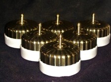 Vintage 6 Laiton & Céramique Électrique Switch Button Set Cupcake Modèle 1 Voie