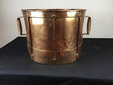 Ancienne mesure à grains FERRAT en cuivre forme tambour XVIII -XIXème.jardinière
