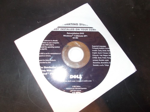 Dvd dell réinstallation - dell,
