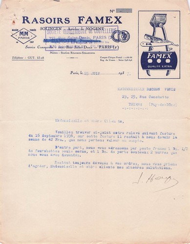 Paris coutelier famex 1937 - paris,