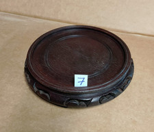 1 socle / stand rond en bois chinois Ø 16,6 cm utile , poterie , émau cloisonné