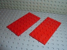 2x Plaque plate LEGO Red plate
