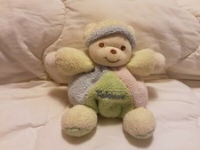 Doudou Peluche Ours Vert Bleu