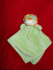Doudou Plat King Bear Lion Vert  Orange
