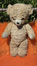 Antique Rare French PINTEL 1930s Teddy Bear 19"(48cm) beige shaggy mohair kapok