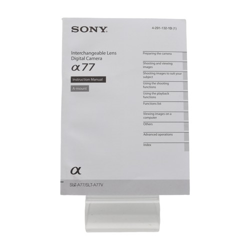 Manuel instruction sony - sony, a