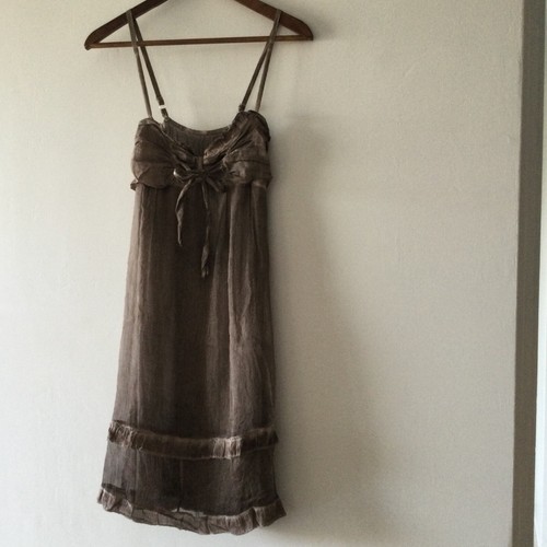 Robe marron soie coton - robe, et