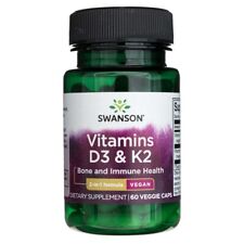 Swanson Vitamine D3 + K2 MK-7, 60 capsules
