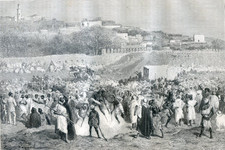 Morocco, Celebration of the anniversary of the birth of Muhammad engraving  1879