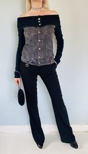 Veste en jean à épaules dénudées DOLCE & GABBANA Vintage 1990s - Taille M