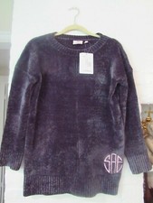 NWT Marley Lilly Women's Monogrammed SAE Chenille Sweater Tunic Sz XS SO COMFY!!