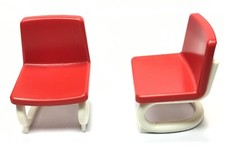 PLAYMOBIL (O1246) VETERINAIRE - Lot de 2 Chaises Rouge & Blanche Clinique 4374