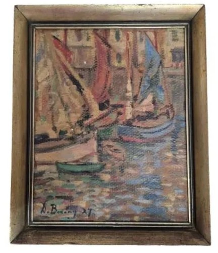 Tableau huile paysage marin - tableau,