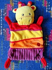 3PA  /  DOUDOU PLAT NICOTOY C&A VACHE GIRAFE JAUNE ROUGE ORANGE VIOLET  KOM 9