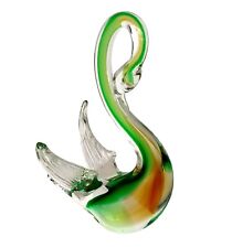 CYGNE EN VERRE CRISTAL DE MURANO FAÇON SOMMERSO VINTAGE HAUTEUR:19.5CM