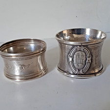 Argent - 2 Ronds de serviettes anciens - Poinçon Minerve  - 42 gr